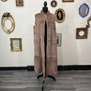 Vintage AMA Furs Long Tan Fur Vest – Size 40/8
